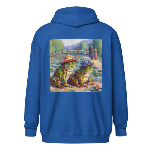 2 Lady Frogs Unisex heavy blend zip hoodie - Gregg Acini Adoree Designs - Hoodie