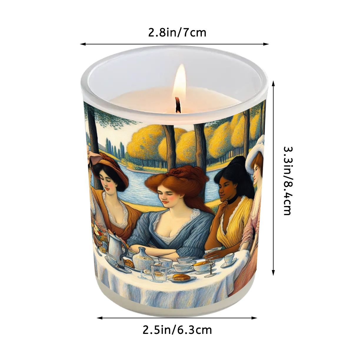 5 Ladies Frosted Jar Scented Candle with Lid (6oz) - Gregg Acini Adoree Designs - Candles