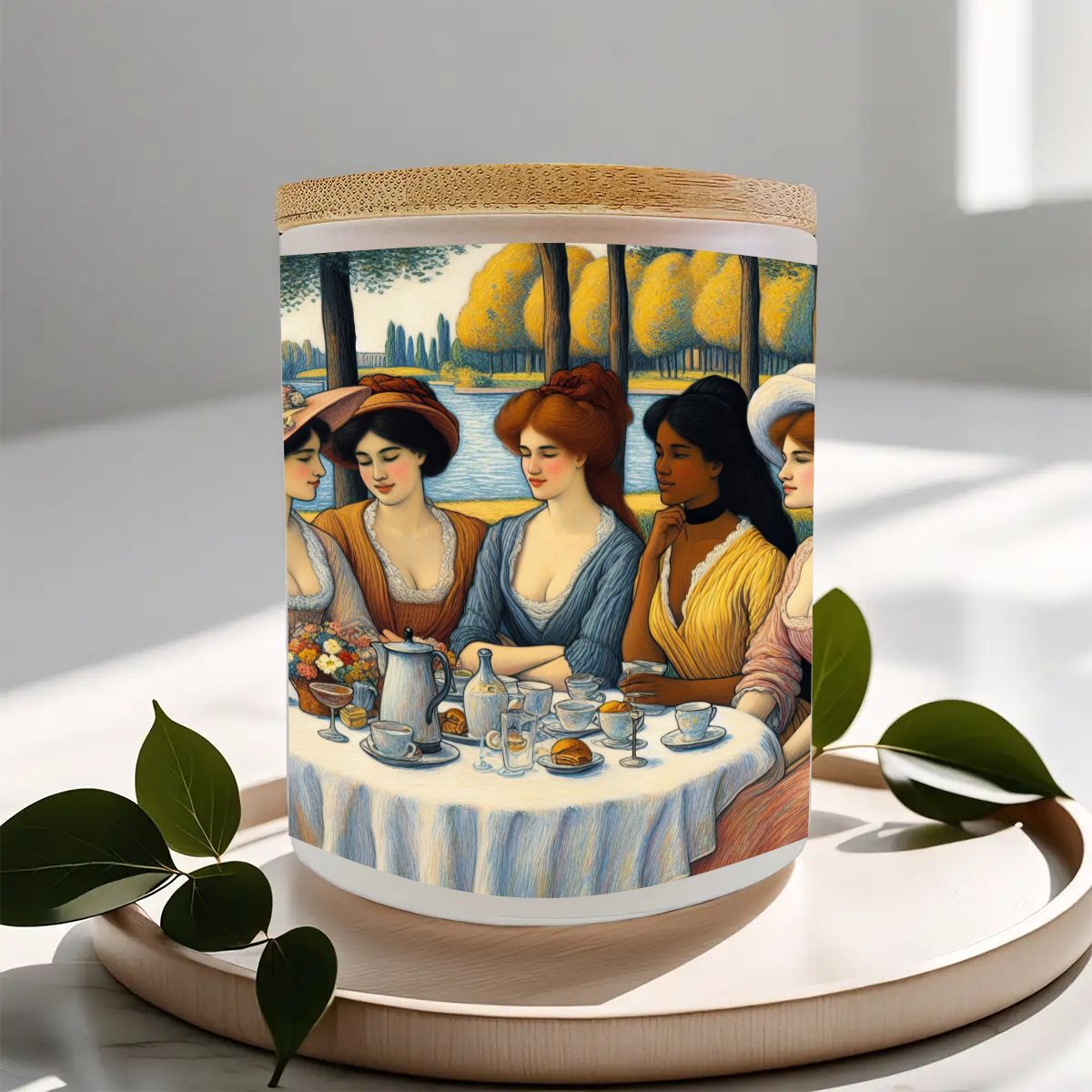 5 Ladies Frosted Jar Scented Candle with Lid (6oz) - Gregg Acini Adoree Designs - Candles