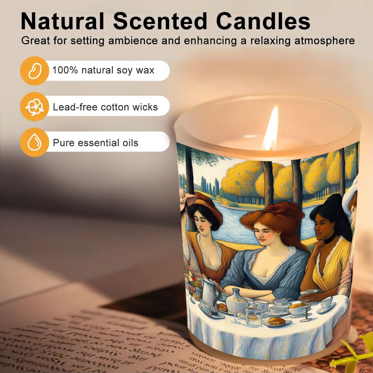 5 Ladies Frosted Jar Scented Candle with Lid (6oz) - Gregg Acini Adoree Designs - Candles