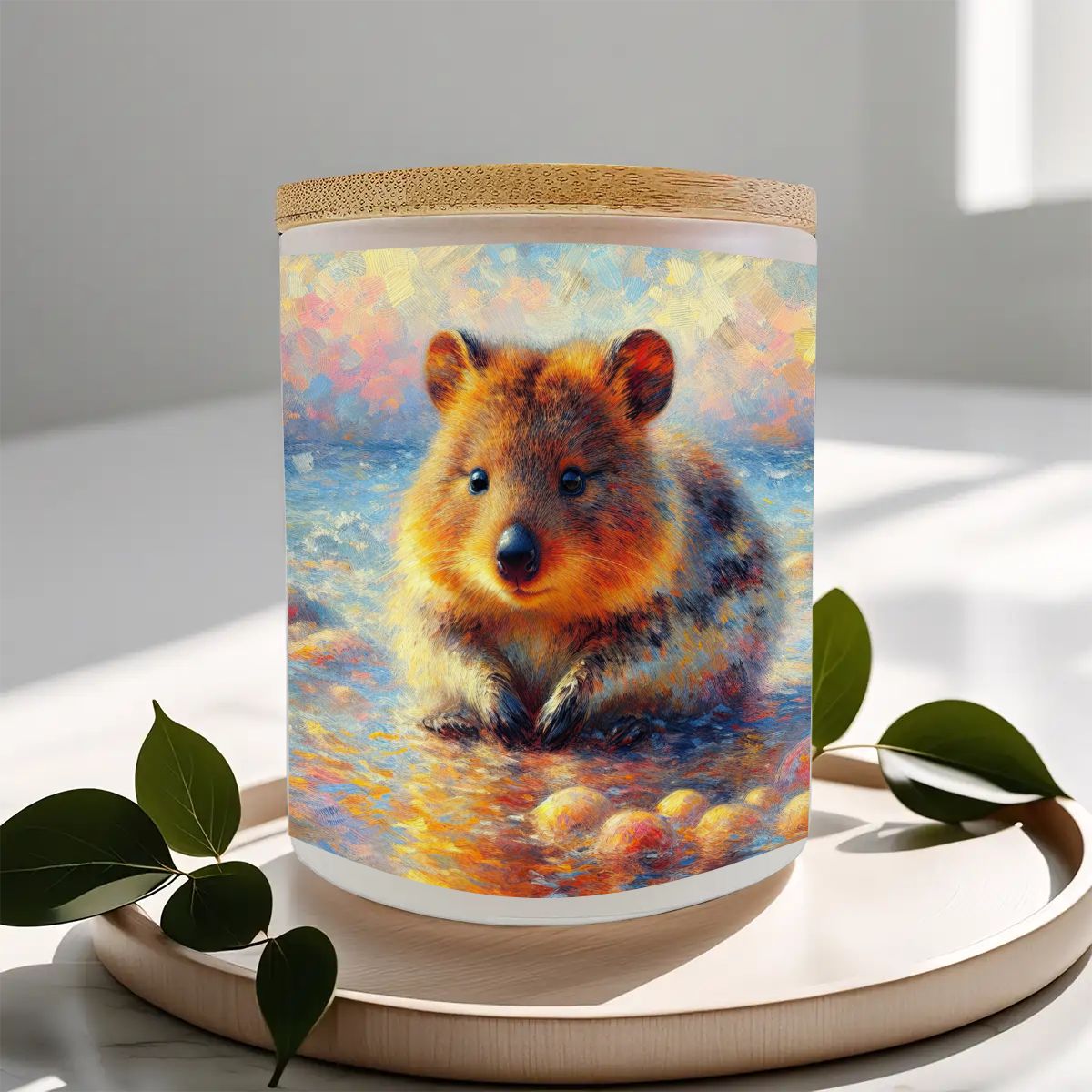 Baby Quokka Frosted Jar Scented Candle with Lid (6oz) - Gregg Acini Adoree Designs - Candles
