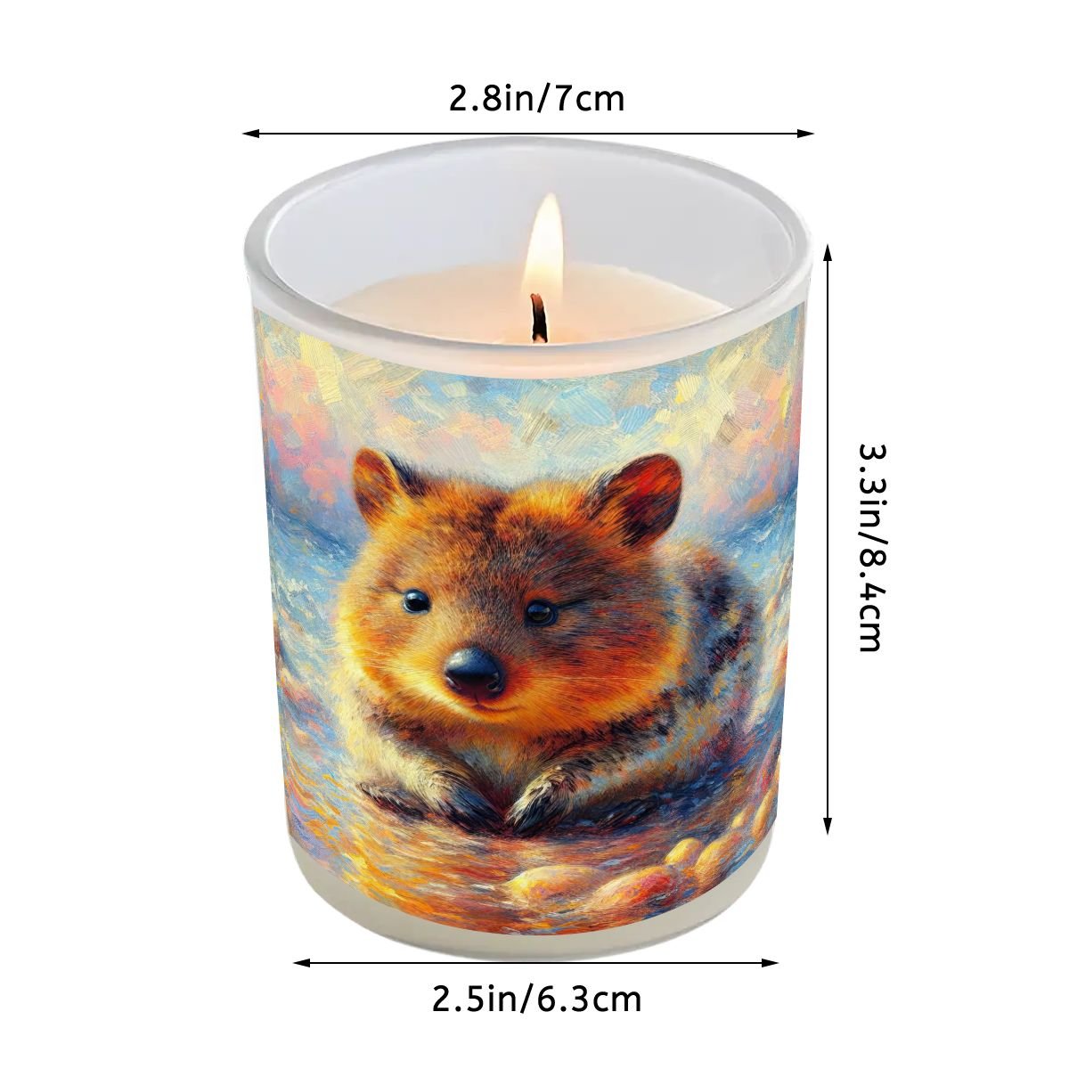 Baby Quokka Frosted Jar Scented Candle with Lid (6oz) - Gregg Acini Adoree Designs - Candles