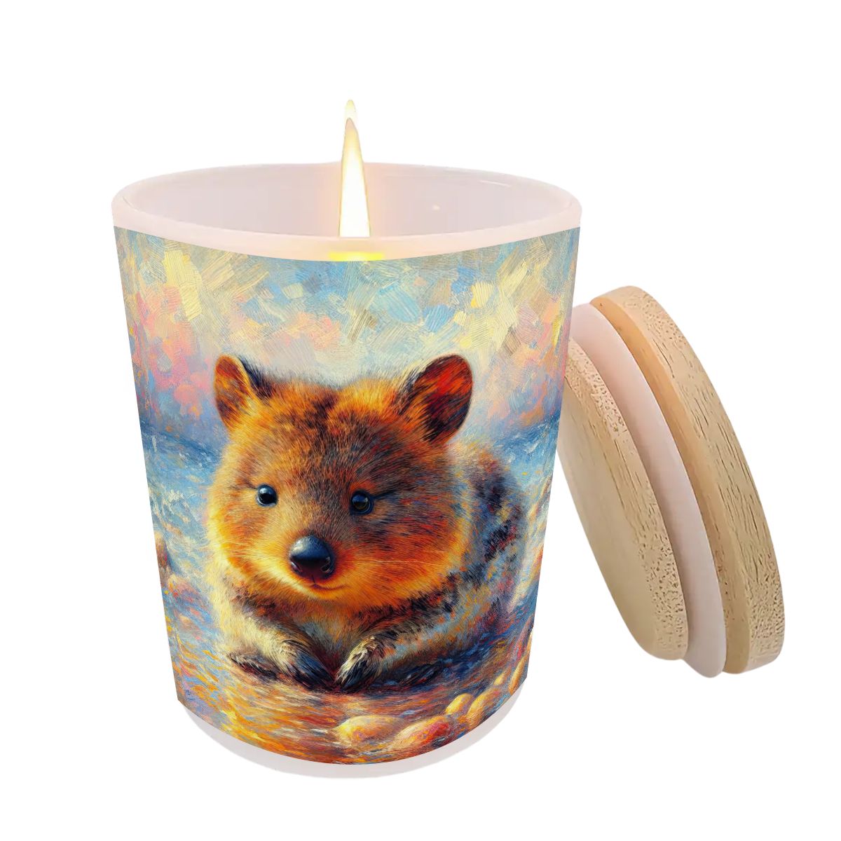 Baby Quokka Frosted Jar Scented Candle with Lid (6oz) - Gregg Acini Adoree Designs - Candles