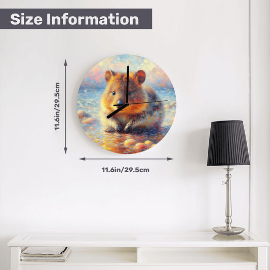 Baby Quokka MDF Wall Clock (Made in USA) - Gregg Acini Adoree Designs - Wall Clock