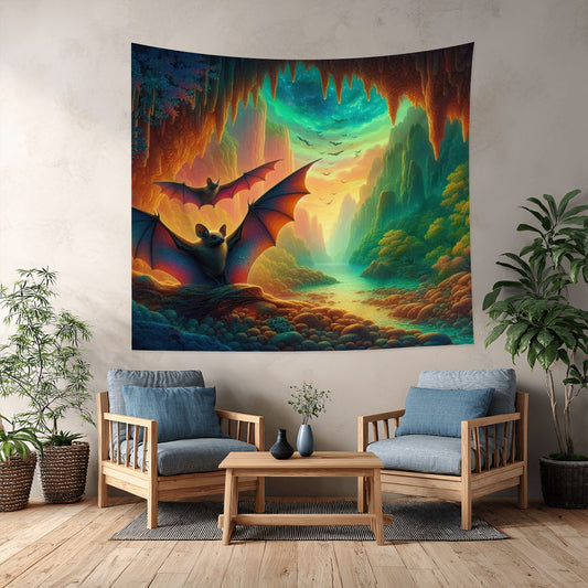 Bat Paradise Lightweight Wall Tapestry (Fabric Wall Hanging - USA) - Gregg Acini Adoree Designs - Wall Coverings