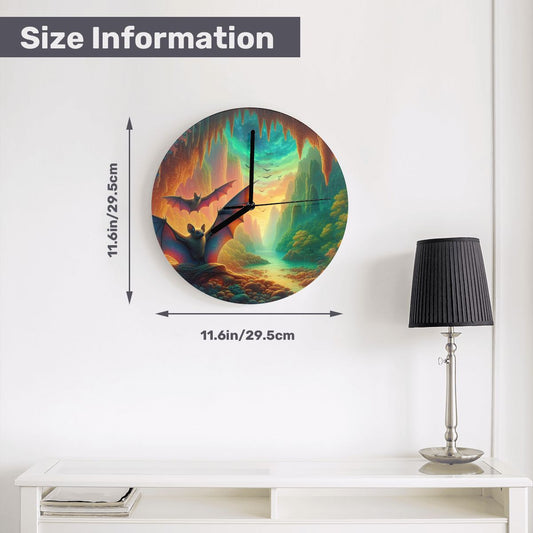 Bat Paradise MDF Wall Clock (Made in USA) - Gregg Acini Adoree Designs - Wall Clock