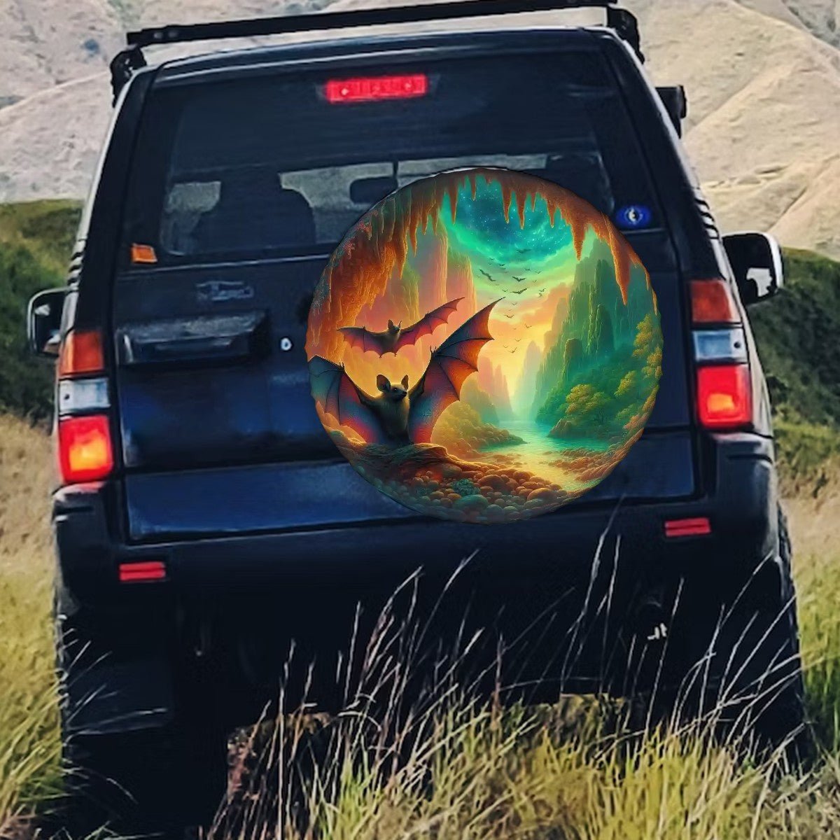 Bat Paradise - Thickened Spare Tire Cover - Gregg Acini Adoree Designs - Spare Tire Cover