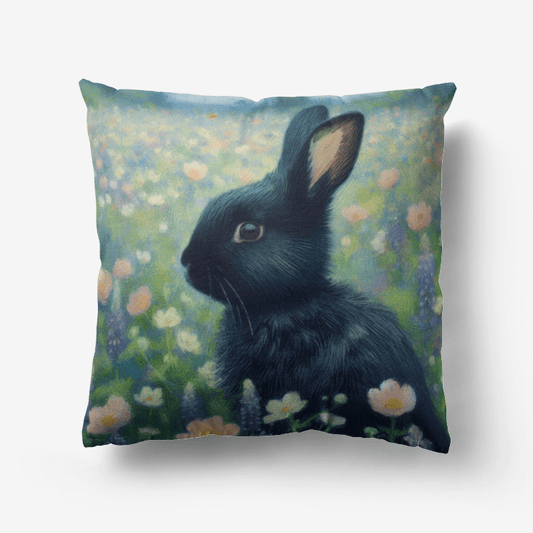 Black Rabbit Selfie Home Goods Premium Hypoallergenic Throw Pillow - Gregg Acini Adoree Designs - Pillows & Covers