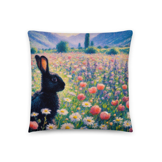 Black Rabbit2 Basic Pillow by Gregg Acini Adoree Designs - Gregg Acini Adoree Designs - Pillow