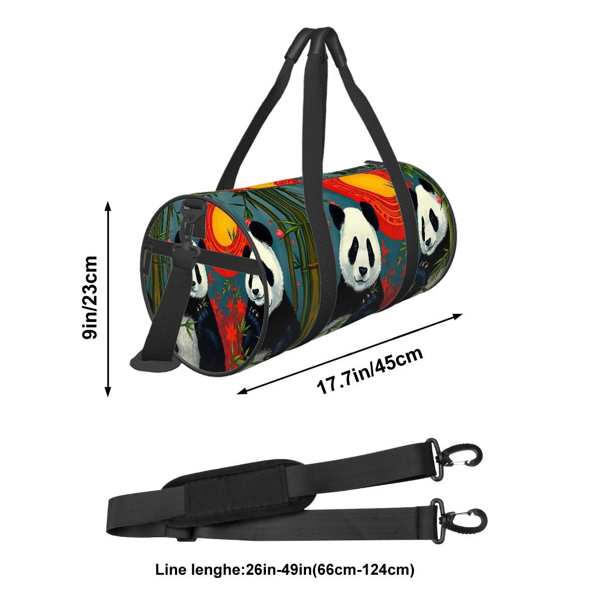 Cylinder Duffle Bag Large Capacity - Gregg Acini Adoree Designs - Luggage