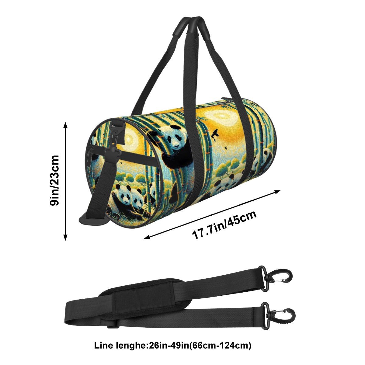 Cylinder Duffle Bag Large Capacity - Gregg Acini Adoree Designs - Luggage