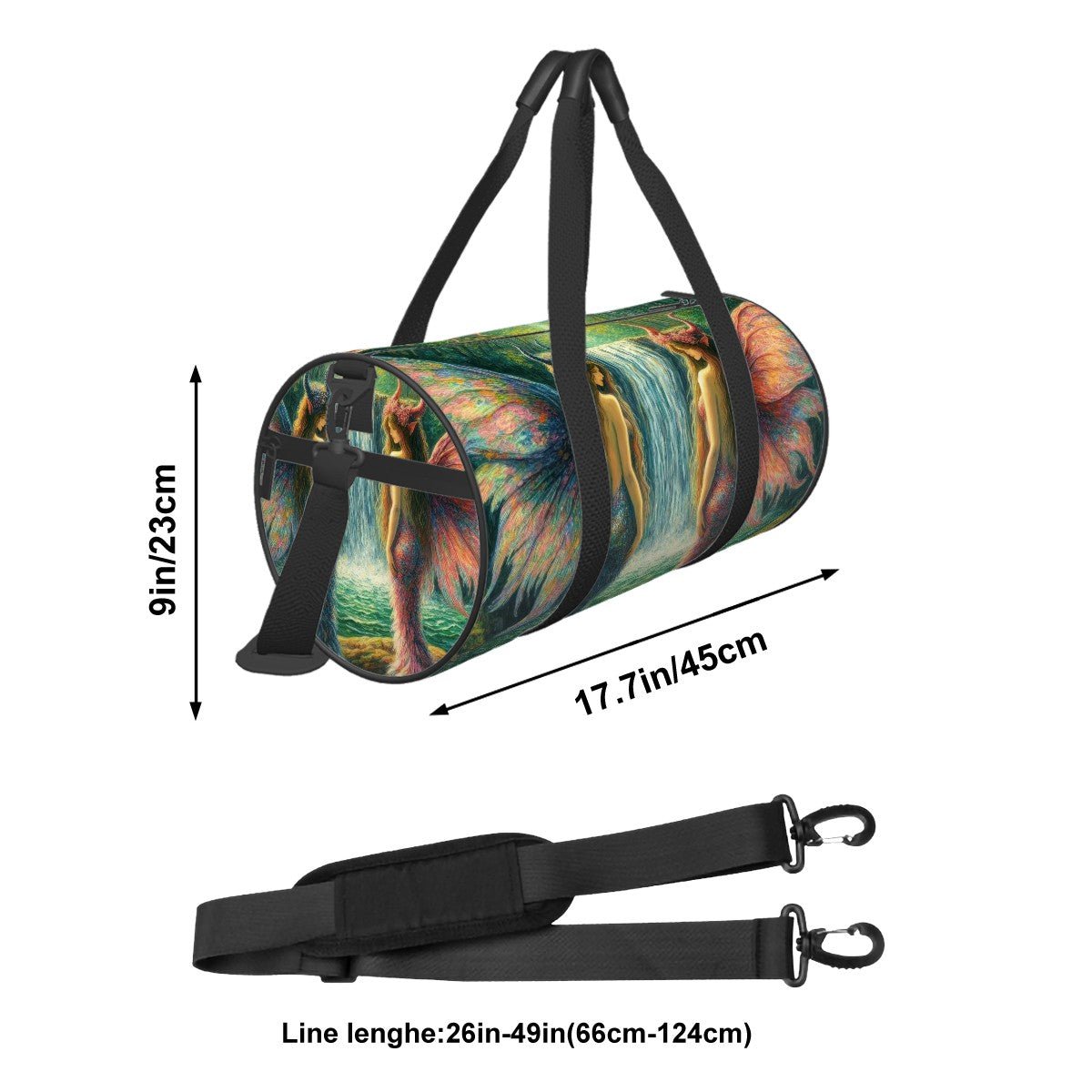 Cylinder Duffle Bag Large Capacity - Gregg Acini Adoree Designs - Luggage