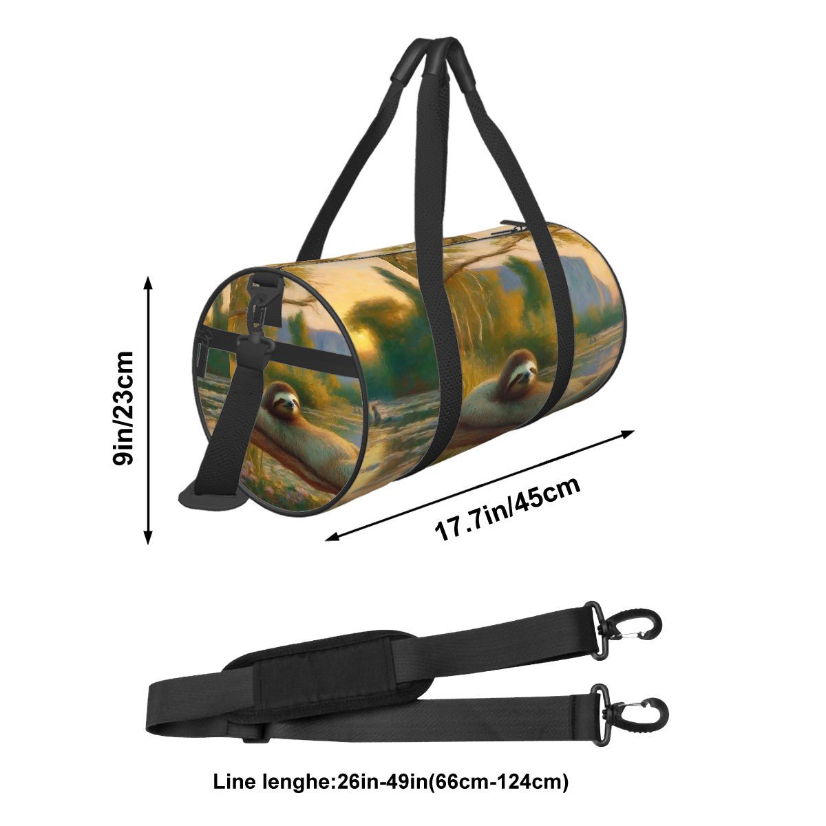 Cylinder Duffle Bag Large Capacity - Gregg Acini Adoree Designs - Luggage