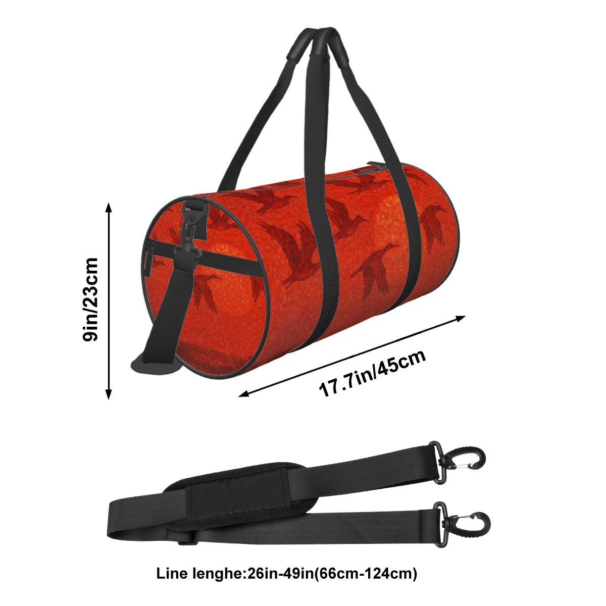 Cylinder Duffle Bag Large Capacity - Gregg Acini Adoree Designs - Luggage