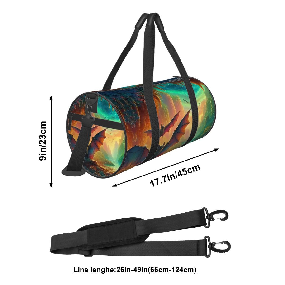 Cylinder Duffle Bag Large Capacity - Gregg Acini Adoree Designs - Luggage