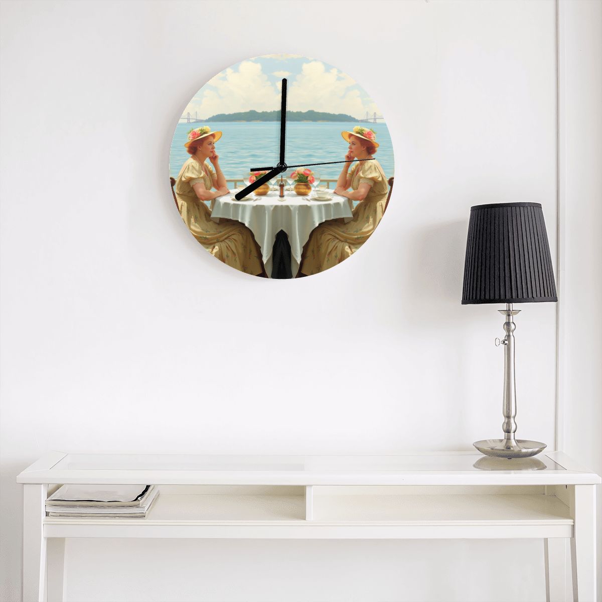Dahlia by the Lake MDF Wall Clock (Made in USA) - Gregg Acini Adoree Designs - Wall Clock