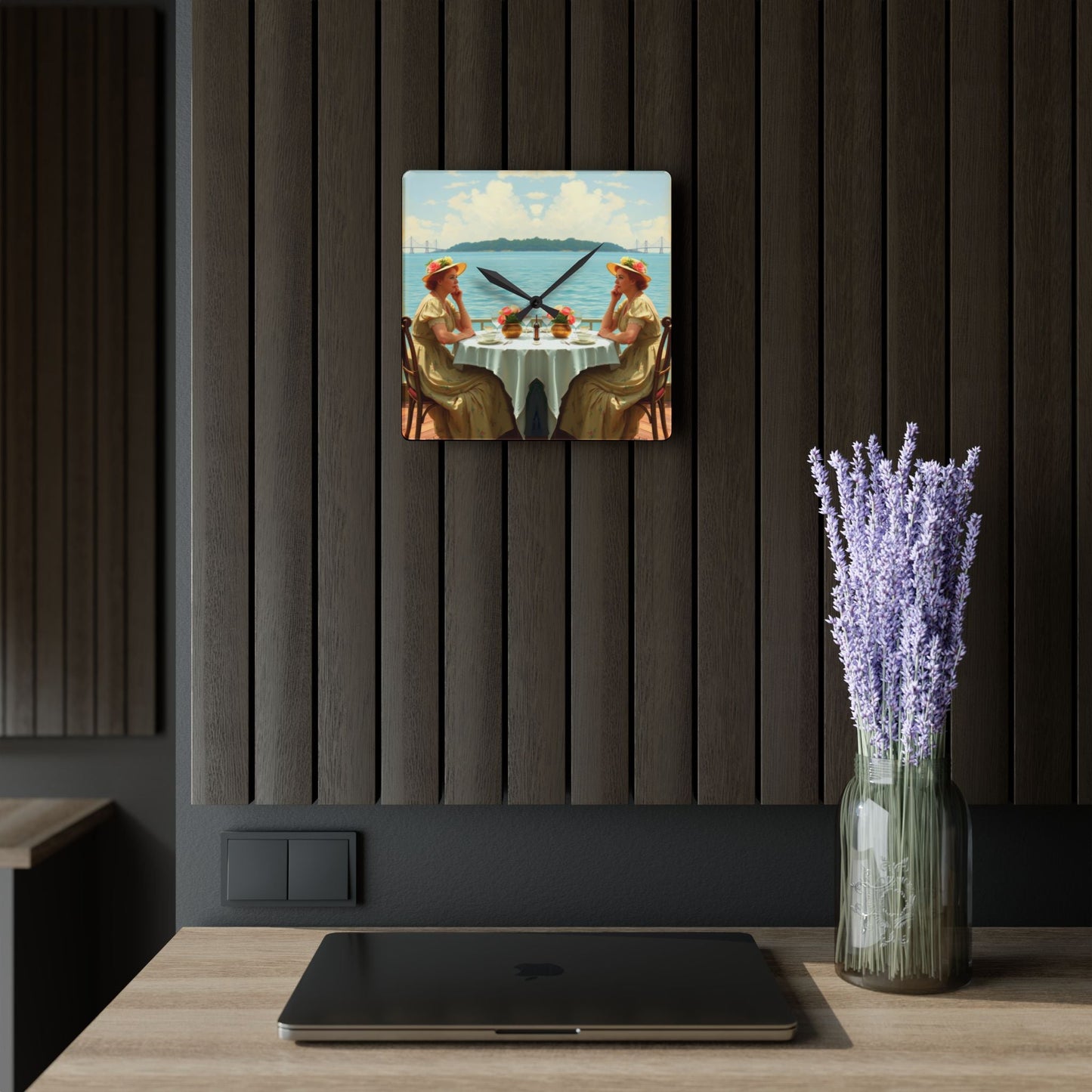 Dahlia by the Lake Vintage - Inspired Acrylic Wall Clock | Elegant Home Decor by Gregg Acini Adoree Designs - Gregg Acini Adoree Designs - Home Decor