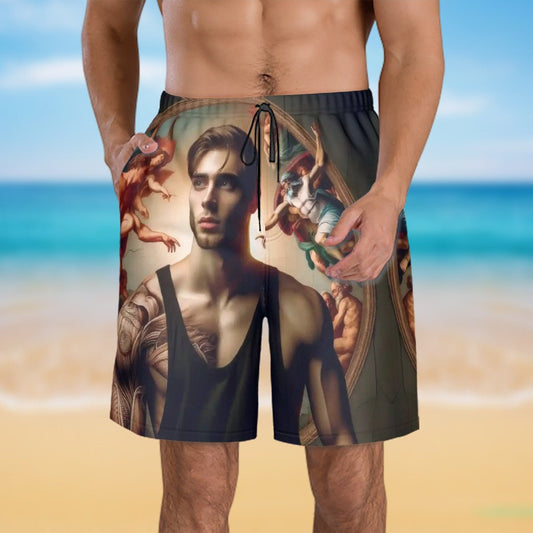 Decisions Men's Beach Shorts - Gregg Acini Adoree Designs - Swimsuit