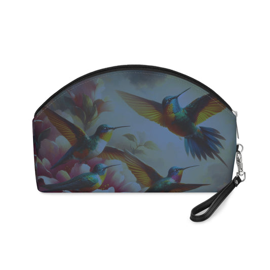 Deep Multicolor Hummingbirds Makeup Bag – Vibrant Cosmetic Pouch - Gregg Acini Adoree Designs - Bags