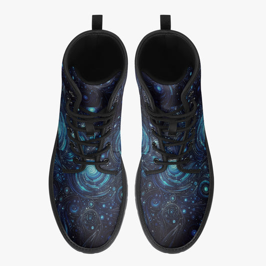 Deep Space Trendy Leather Boots - Gregg Acini Adoree Designs - Boots