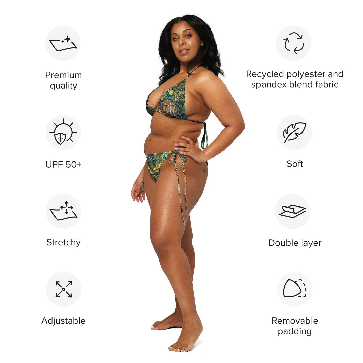 Dragonflies All - over print recycled string bikini - Gregg Acini Adoree Designs - Women's Swimwear