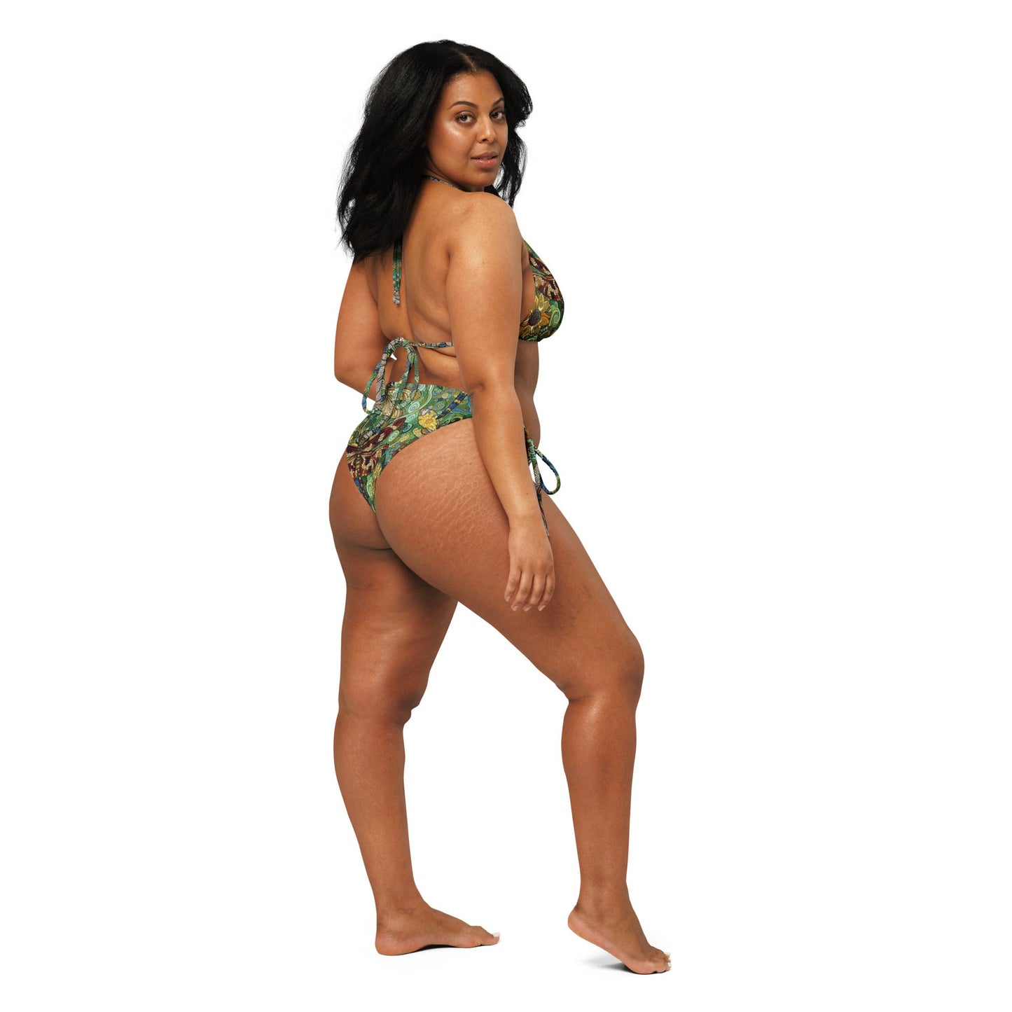 Dragonflies All - over print recycled string bikini - Gregg Acini Adoree Designs - Women's Swimwear