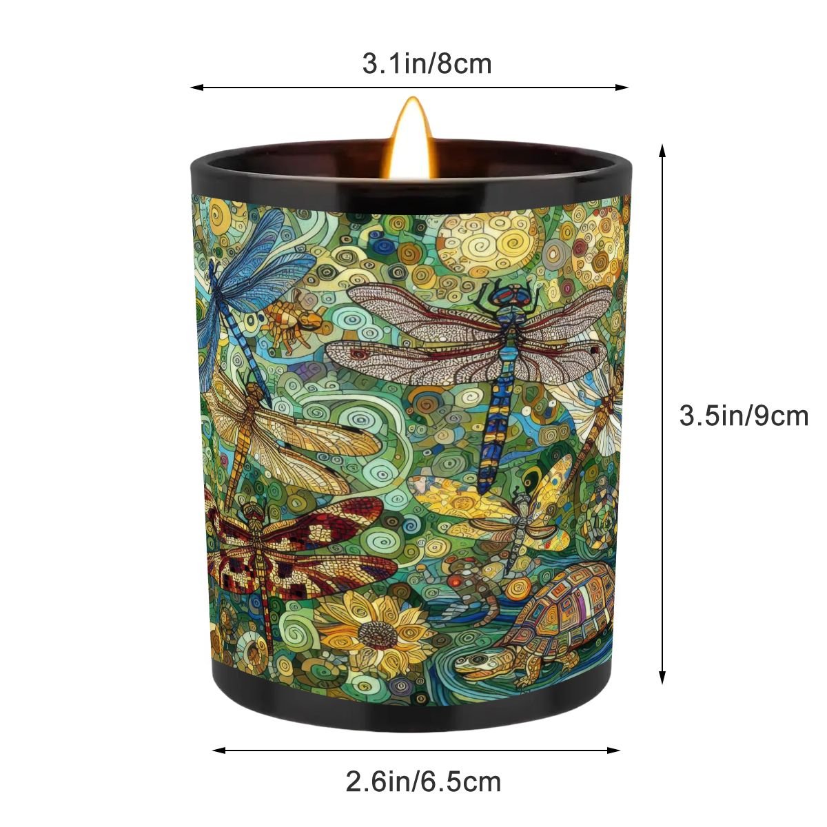Dragonflies Black Jar Scented Candle (6oz) - Gregg Acini Adoree Designs - Candles