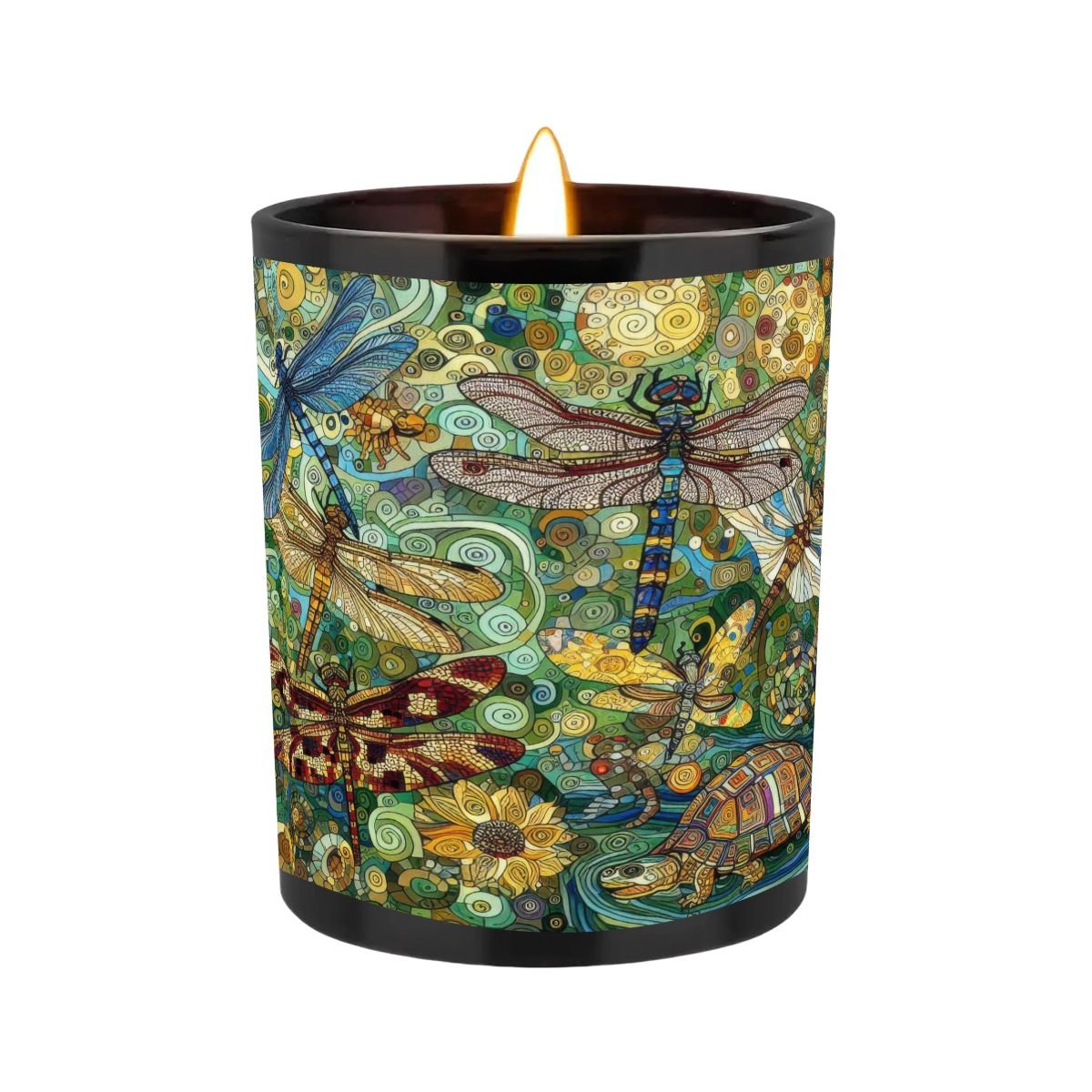 Dragonflies Black Jar Scented Candle (6oz) - Gregg Acini Adoree Designs - Candles