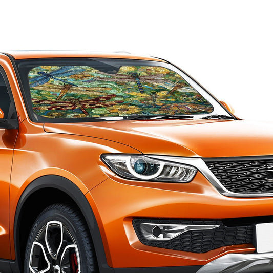 Dragonflies Car Windshield Sun Shade (Stiff Version) - Gregg Acini Adoree Designs - Sun Shade