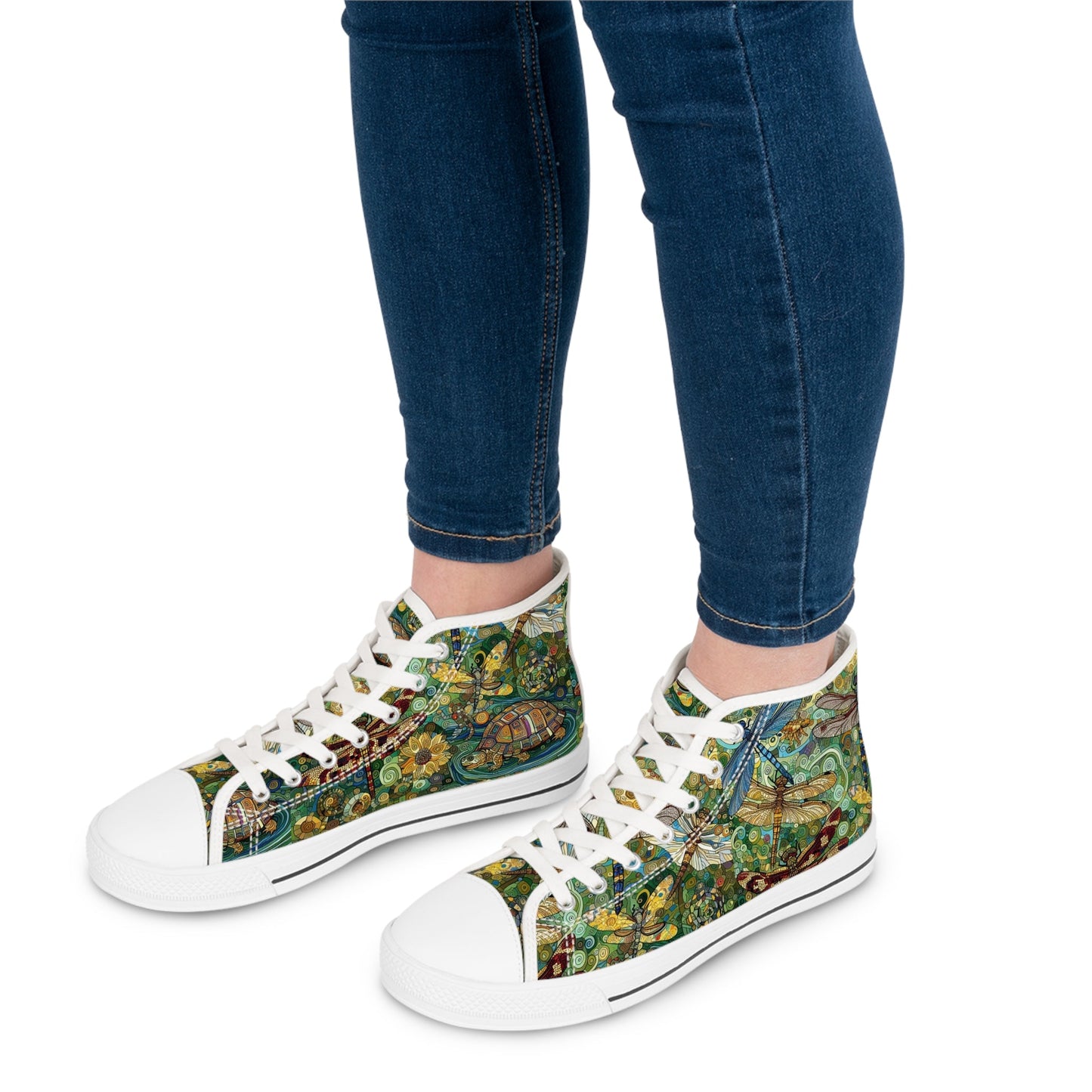 Dragonflies Colorful Nature - Inspired High Top Sneakers for Women - Gregg Acini Adoree Designs - Shoes