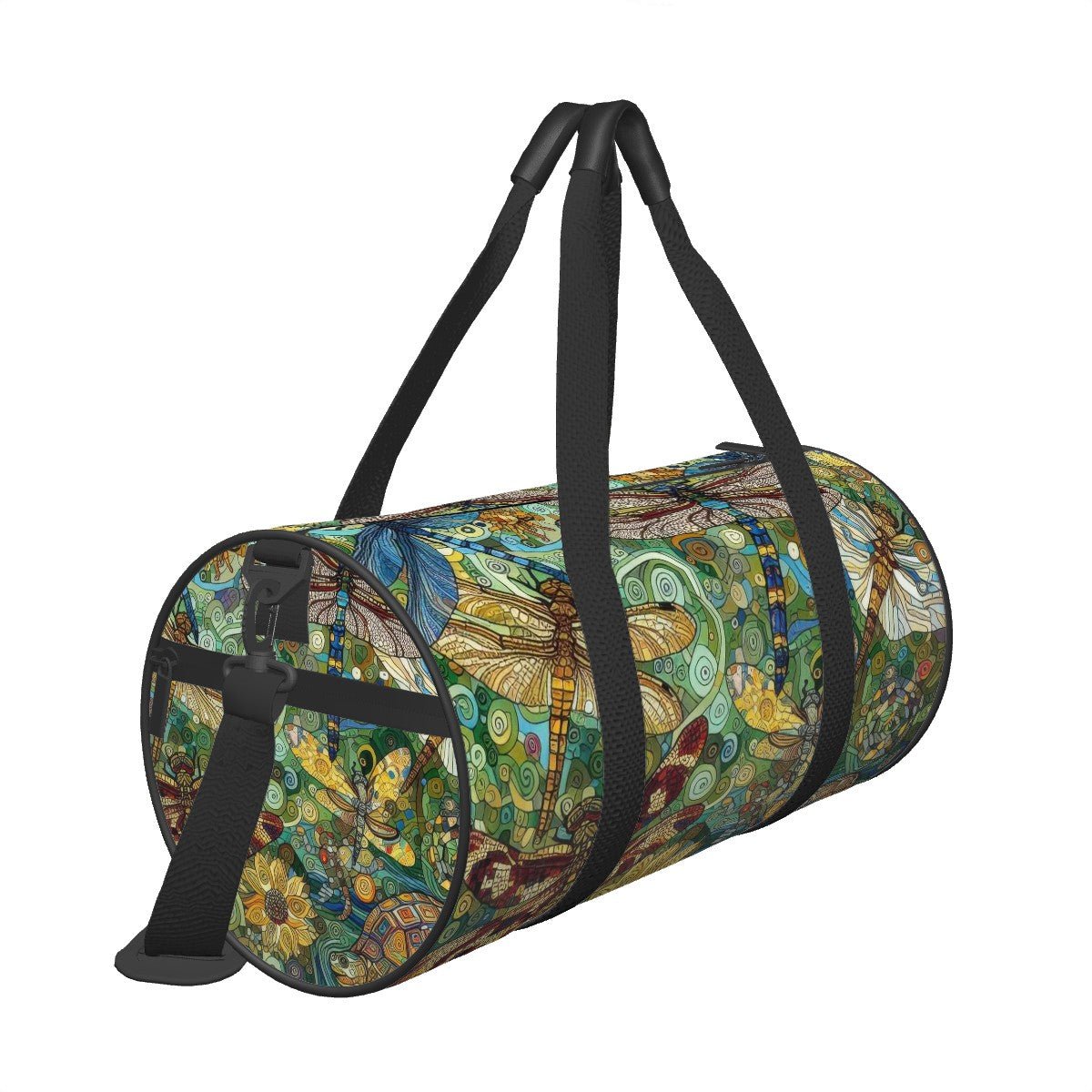 Dragonflies Cylinder Duffel Bag Large Capacity - Gregg Acini Adoree Designs - Luggage