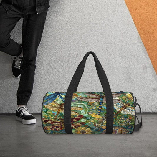 Dragonflies Cylinder Duffel Bag Large Capacity - Gregg Acini Adoree Designs - Luggage