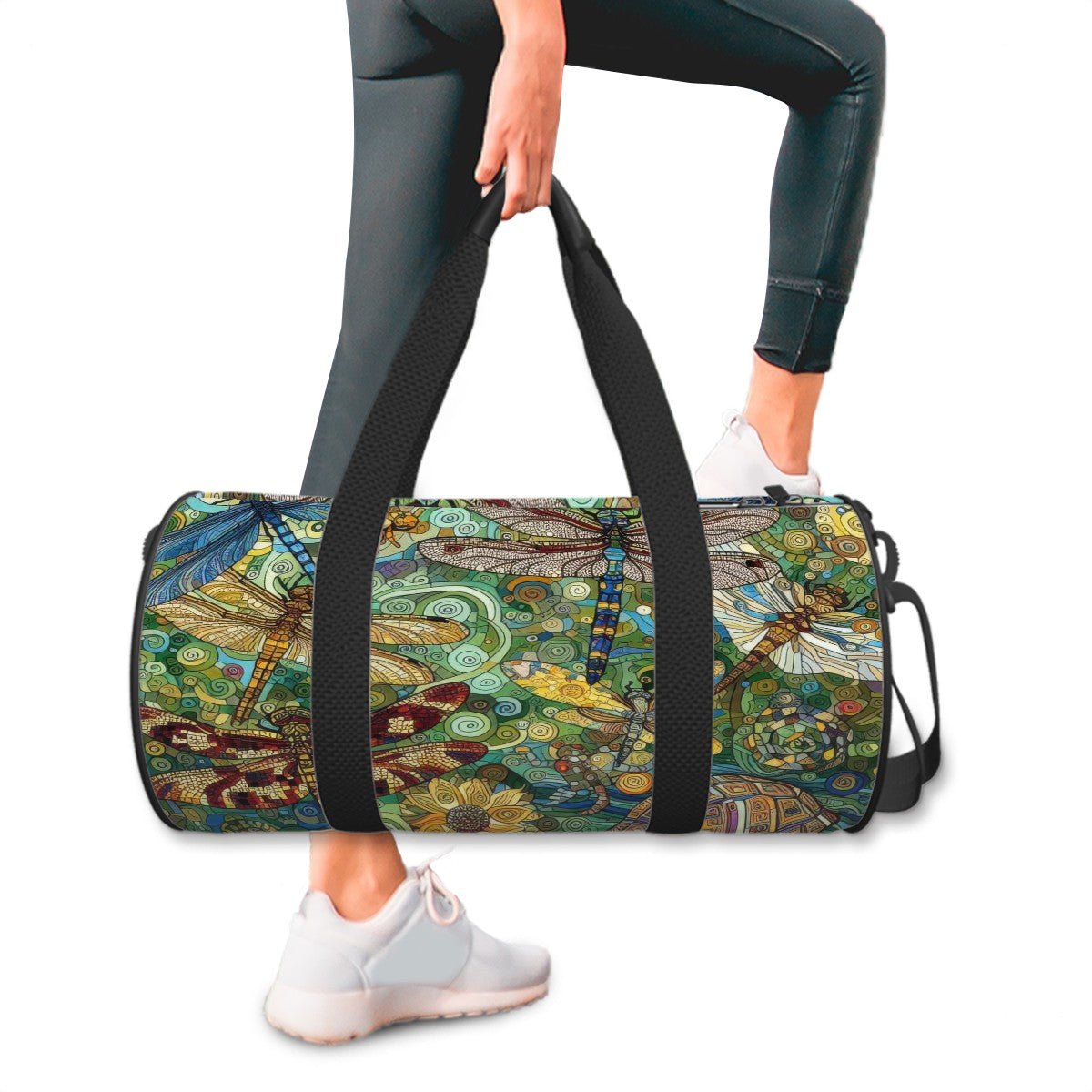 Dragonflies Cylinder Duffel Bag Large Capacity - Gregg Acini Adoree Designs - Luggage