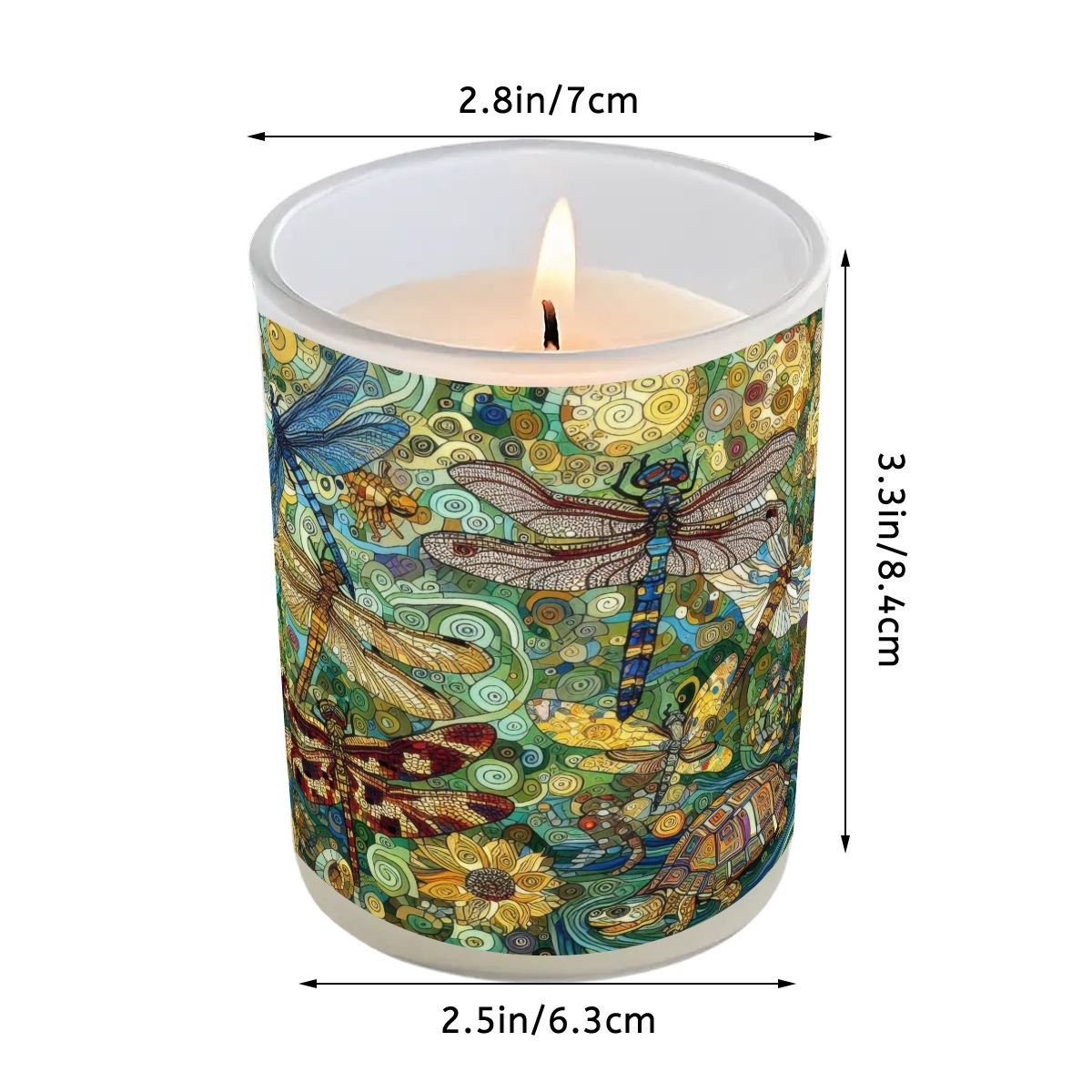 Dragonflies Frosted Jar Scented Candle with Lid (6oz) - Gregg Acini Adoree Designs - Candles