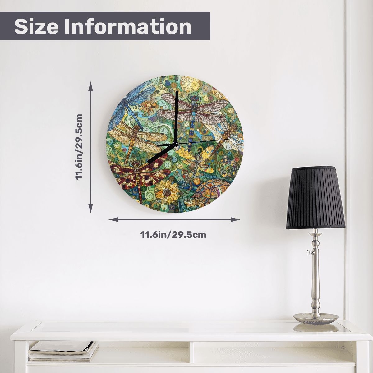 Dragonflies MDF Wall Clock (Made in USA) - Gregg Acini Adoree Designs - Wall Clock