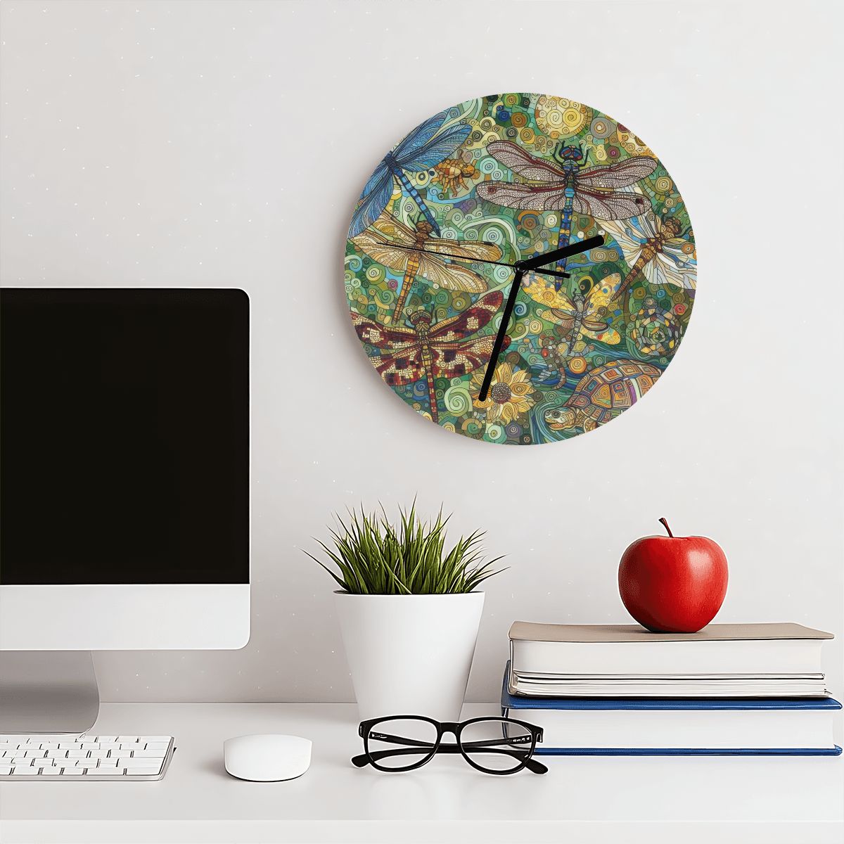 Dragonflies MDF Wall Clock (Made in USA) - Gregg Acini Adoree Designs - Wall Clock