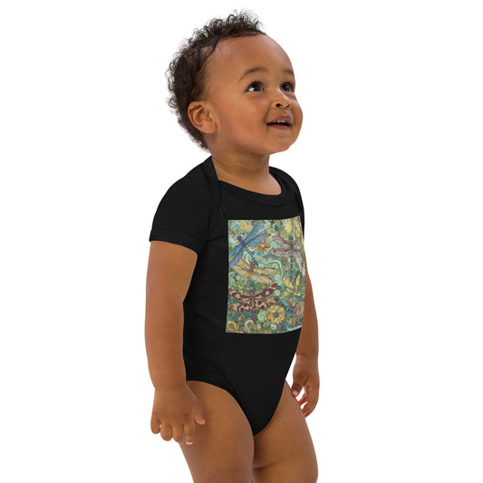 Dragonflies Organic cotton baby bodysuit - Gregg Acini Adoree Designs - Baby Bodysuit