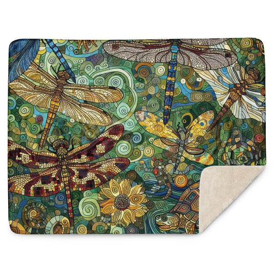 Dragonflies Sherpa blanket - Gregg Acini Adoree Designs -