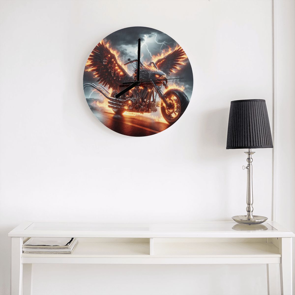 Eagle Motorcycle MDF Wall Clock (Made in USA) - Gregg Acini Adoree Designs - Wall Clock