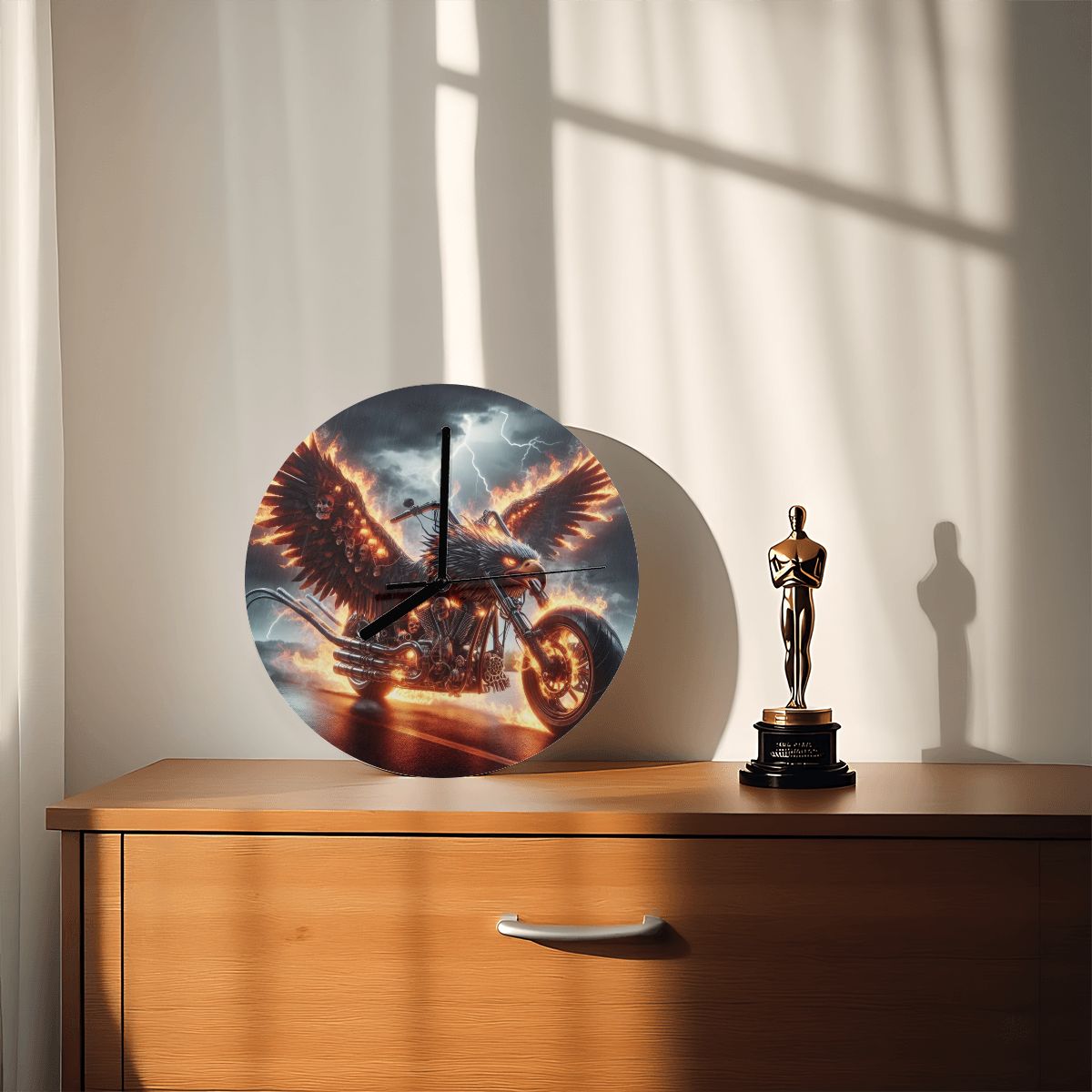 Eagle Motorcycle MDF Wall Clock (Made in USA) - Gregg Acini Adoree Designs - Wall Clock