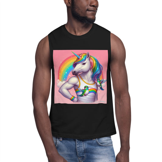 Fabulous Unicorn Muscle Shirt by Gregg Acini Adoree Designs - Gregg Acini Adoree Designs - Muscle Shirt