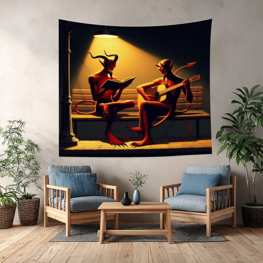 Fiend Friends Lightweight Wall Tapestry (Fabric Wall Hanging - USA) - Gregg Acini Adoree Designs - Wall Coverings