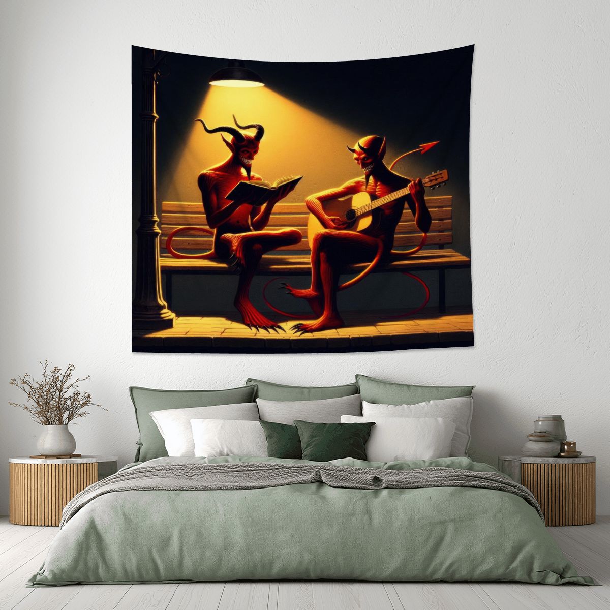 Fiend Friends Lightweight Wall Tapestry (Fabric Wall Hanging - USA) - Gregg Acini Adoree Designs - Wall Coverings