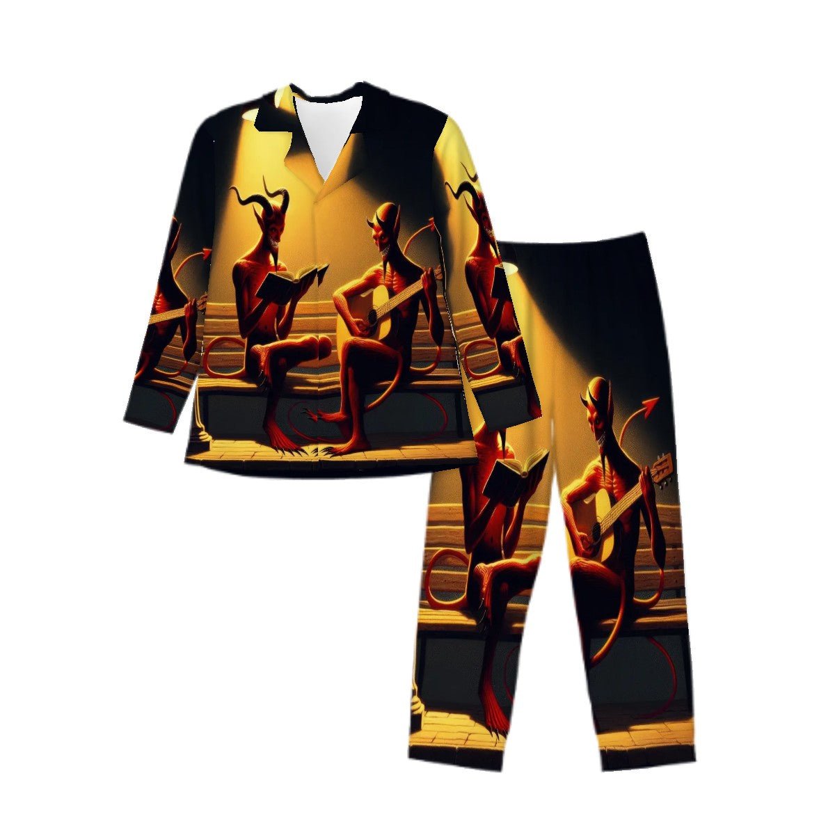 Fiend Friends Long Sleeved Pajamas for Men Set - Gregg Acini Adoree Designs - Men's Pajamas