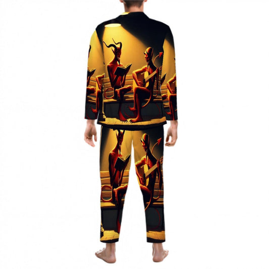 Fiend Friends Long Sleeved Pajamas for Men Set - Gregg Acini Adoree Designs - Men's Pajamas