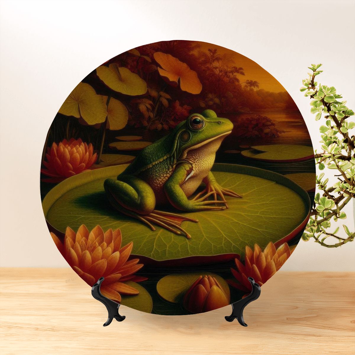Frog on a Lilypad Decorative Plate - Gregg Acini Adoree Designs - Home Accessories