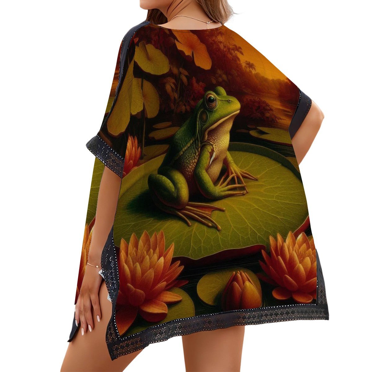 Frog on a Lilypad Women's Swimsuit Coverup - Gregg Acini Adoree Designs - Women's Swimwear