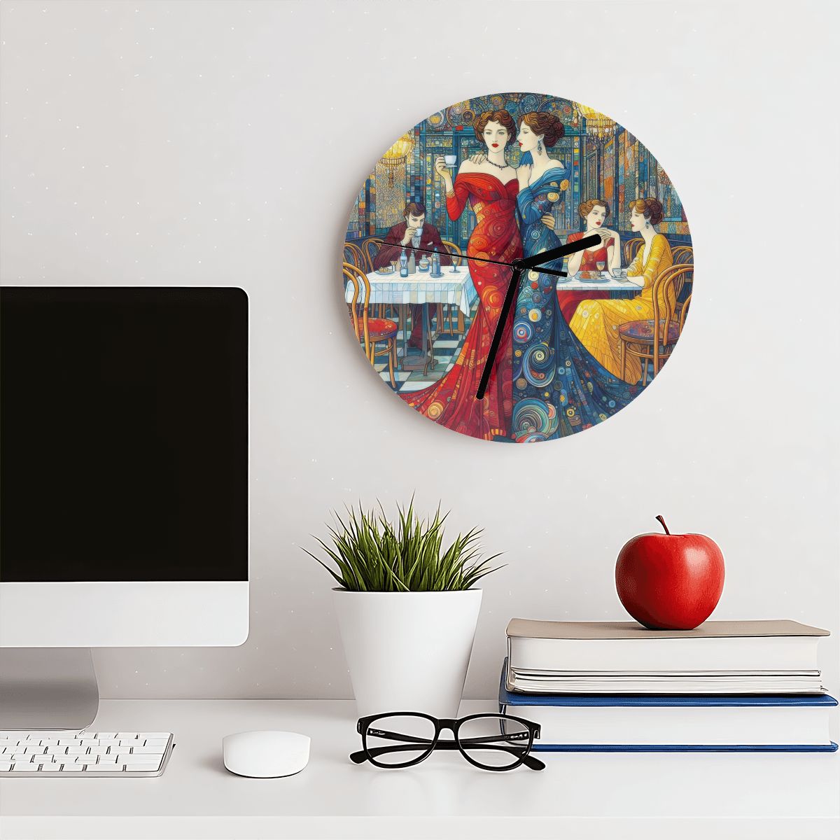 Girlfriends MDF Wall Clock (Made in USA) - Gregg Acini Adoree Designs - Wall Clock