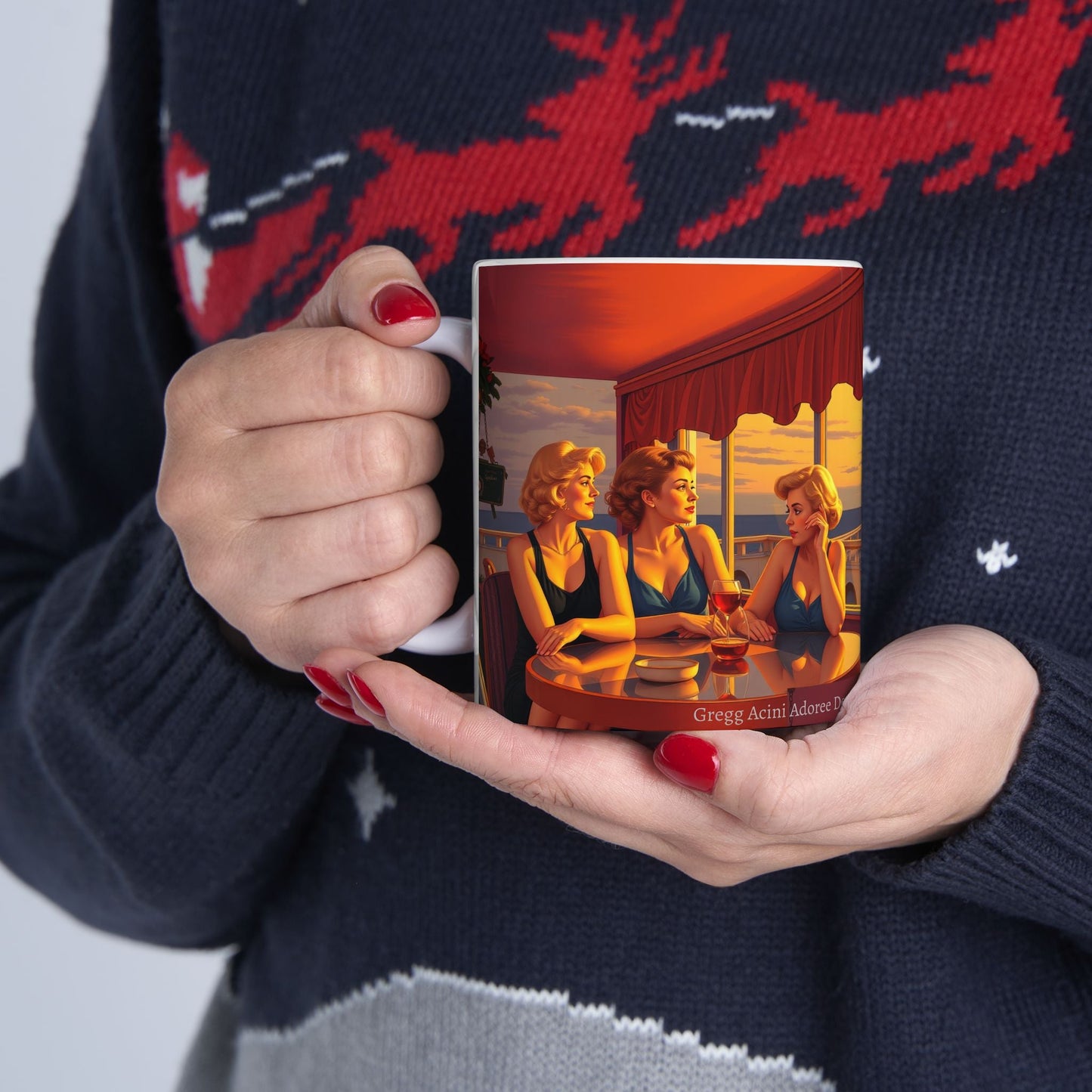 Glamorous Friends Ceramic Coffee Mug by Gregg Acini Adoree Designs - Gregg Acini Adoree Designs - Mug