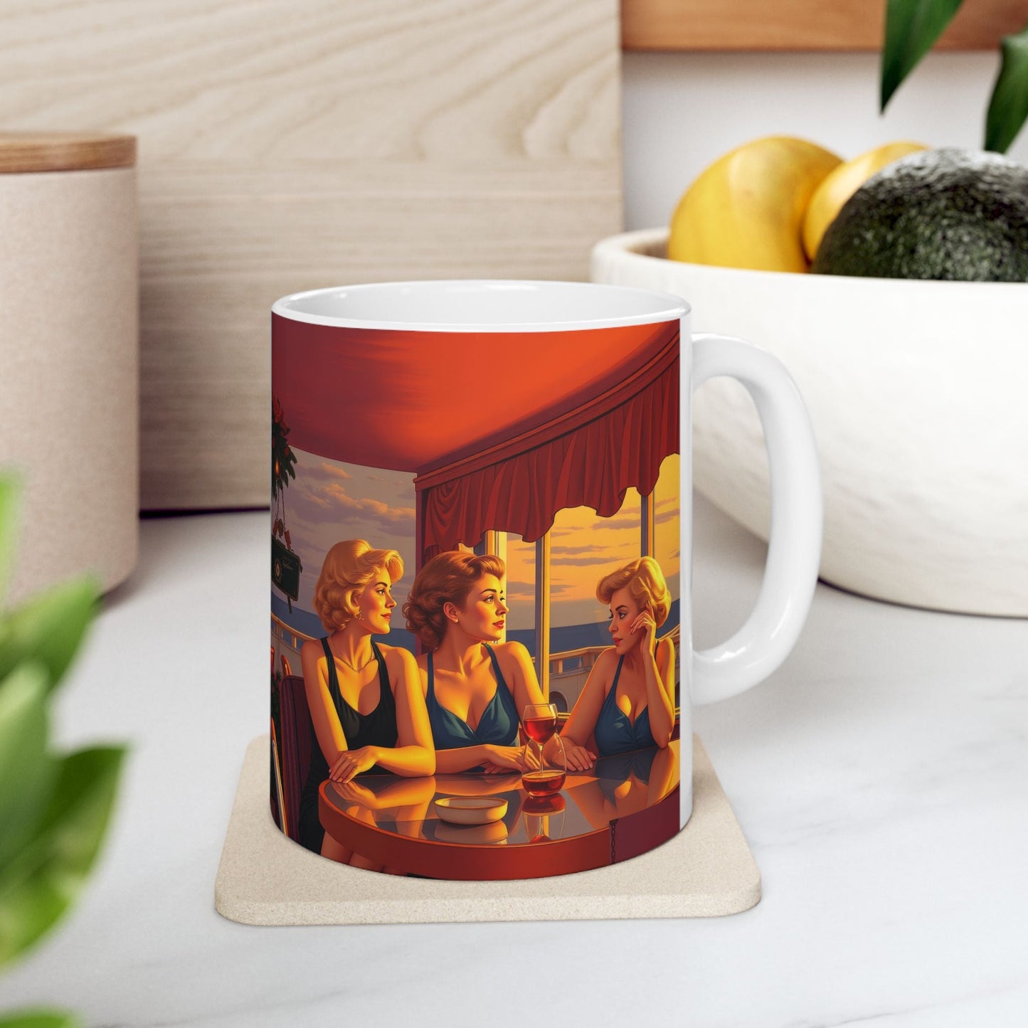 Glamorous Friends Ceramic Coffee Mug by Gregg Acini Adoree Designs - Gregg Acini Adoree Designs - Mug
